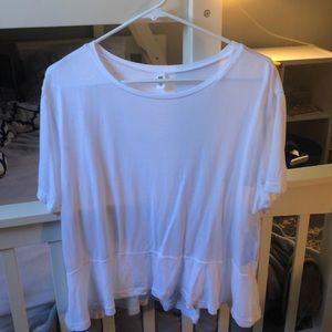 Nordstrom White T-shirt with ruffle